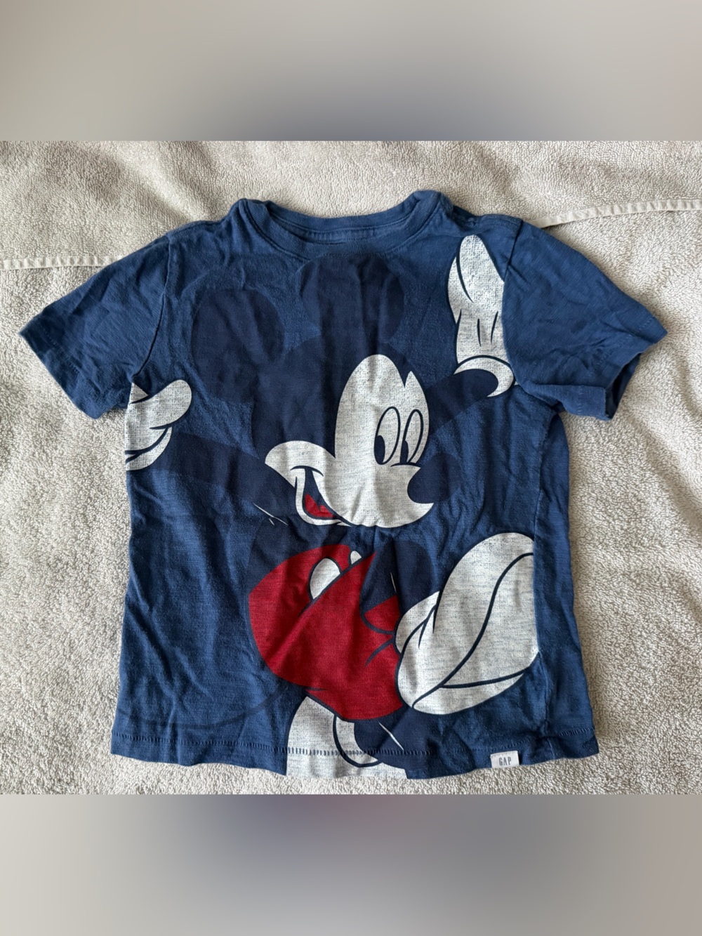 GAP Navy Blue Mickey Graphic Tee with Red Accent